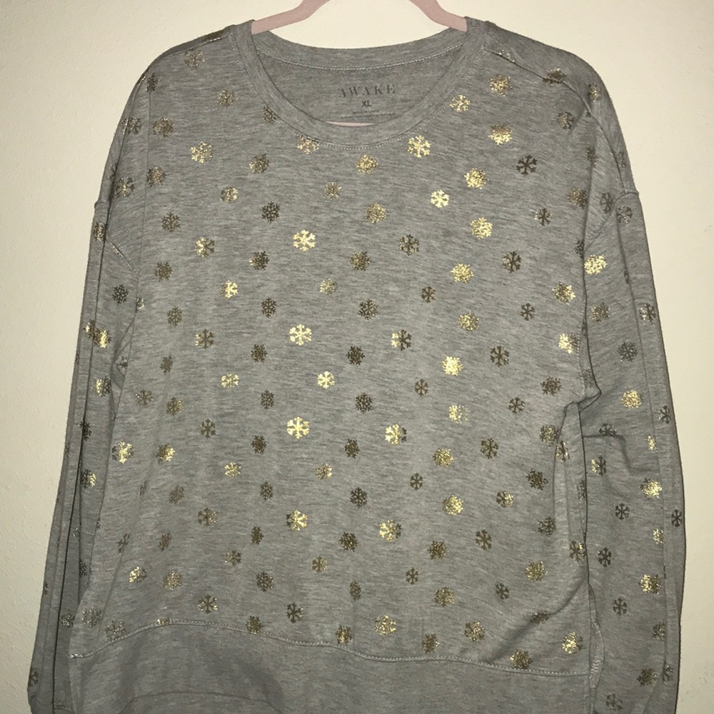AWAKE gold snowflake grey sweatshirt